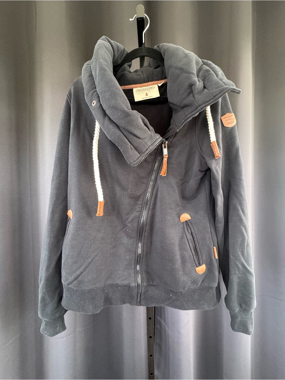 Women’s Wanakome asymmetrical cowl neck zip-up